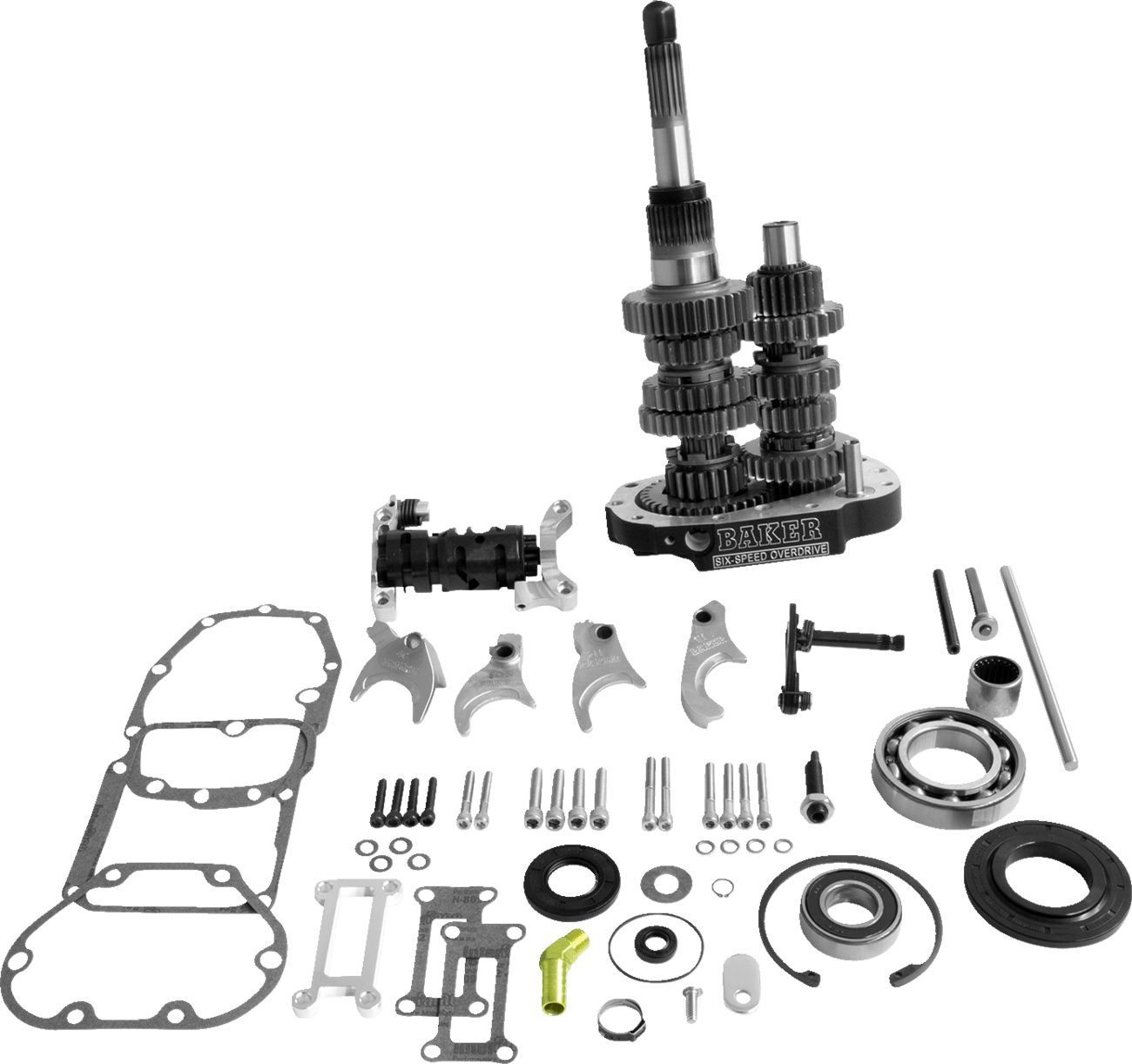 BAKER DRIVETRAIN-Overdrive 6-Speed Gear Set / Black / '90-'06 Big Twin-Transmission Gear Set-MetalCore Harley Supply