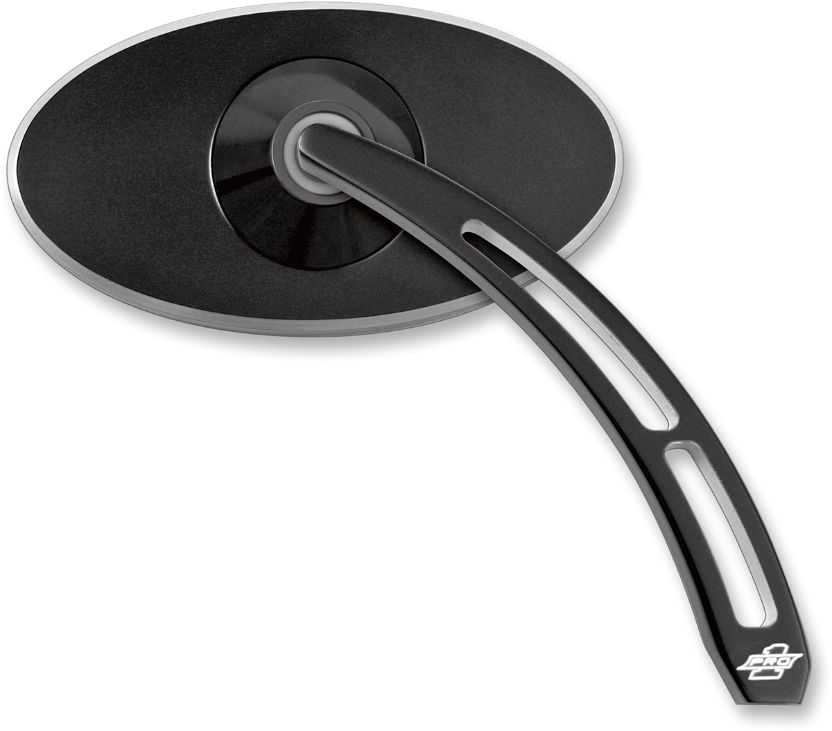 PRO-ONE-Billet Aluminum Mirrors / Black Contrast-Mirrors-MetalCore Harley Supply