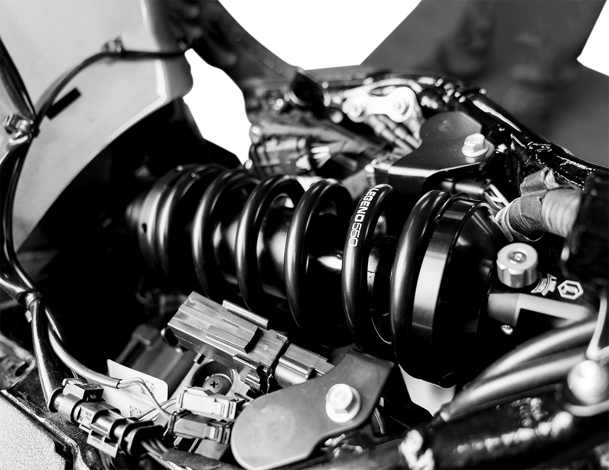 LEGEND SUSPENSION-13" REVO-A Adjustable Coil Suspension / M8-Shocks-MetalCore Harley Supply