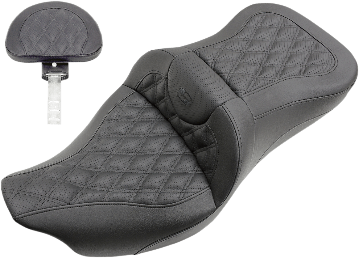 SADDLEMEN-Road Sofa Lattice Stitch Seats / '97-'22 Bagger-Seats-MetalCore Harley Supply