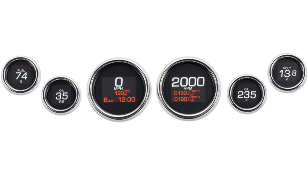 DAKOTA DIGITAL-Six Gauge MLX Instrument Package / '04-'13 Bagger-Gauges-MetalCore Harley Supply