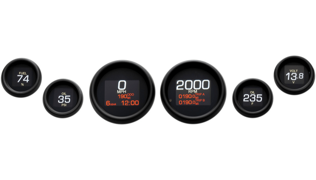 DAKOTA DIGITAL-Six Gauge MLX Instrument Package / '99-'03 Bagger-Gauges-MetalCore Harley Supply