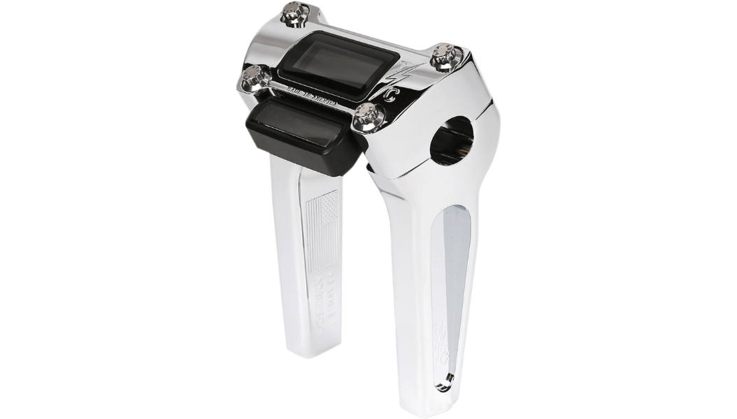 THRASHIN SUPPLY CO.-Straight Handlebar Risers w/ M8 Gauge Cut Out-Risers-MetalCore Harley Supply