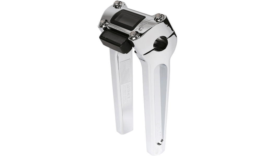 THRASHIN SUPPLY CO.-Straight Handlebar Risers w/ M8 Gauge Cut Out-Risers-MetalCore Harley Supply