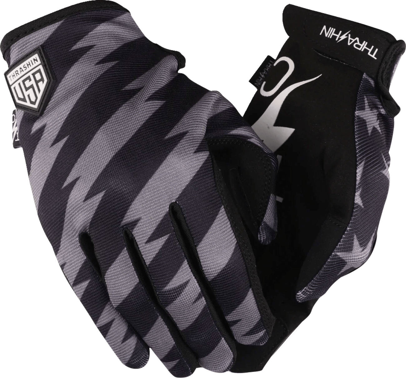 THRASHIN SUPPLY CO.-Stars & Bolts Stealth Gloves-Gloves-MetalCore Harley Supply
