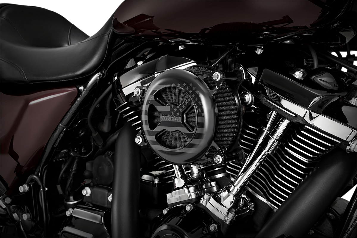 VANCE & HINES-VO2 Freedom Black America Air Cleaner / '17+ M8-Air Filter-MetalCore Harley Supply