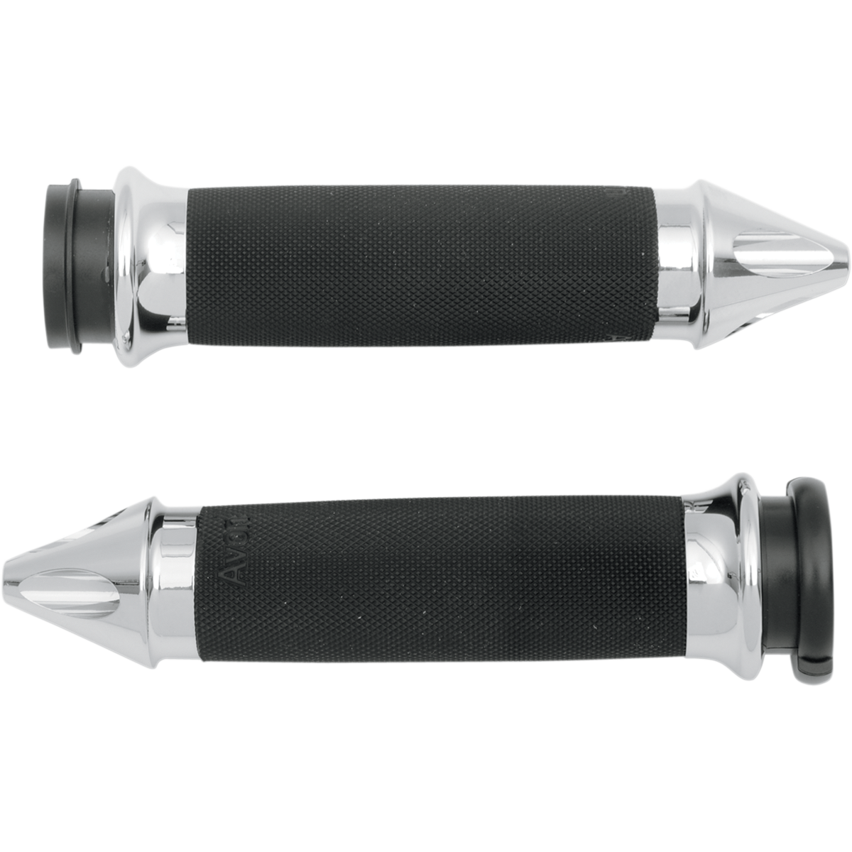 AVON GRIPS - Custom Spike End Grips - Chrome '08-'23 - Grips - MetalCore Harley Supply