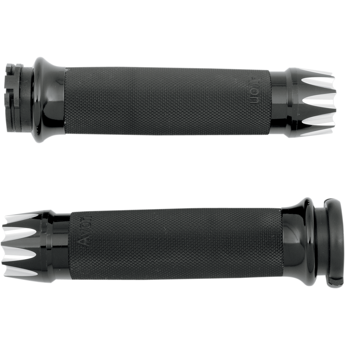 AVON GRIPS - Excalibur Custom Grips - Black Anodized '82-'17 - Grips - MetalCore Harley Supply