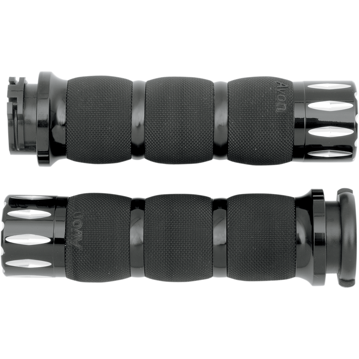 AVON GRIPS - Avon Air Cushioned Grips - Rival Black Anodized - Grips - MetalCore Harley Supply