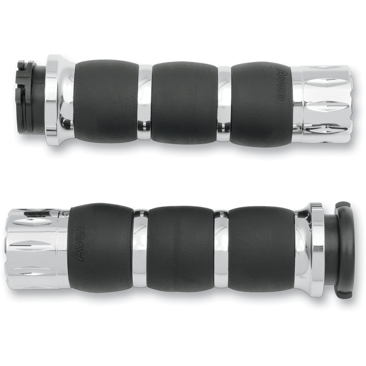 AVON GRIPS - Avon Velvet Air Grips - Rival Chrome '82-'99 - Grips - MetalCore Harley Supply