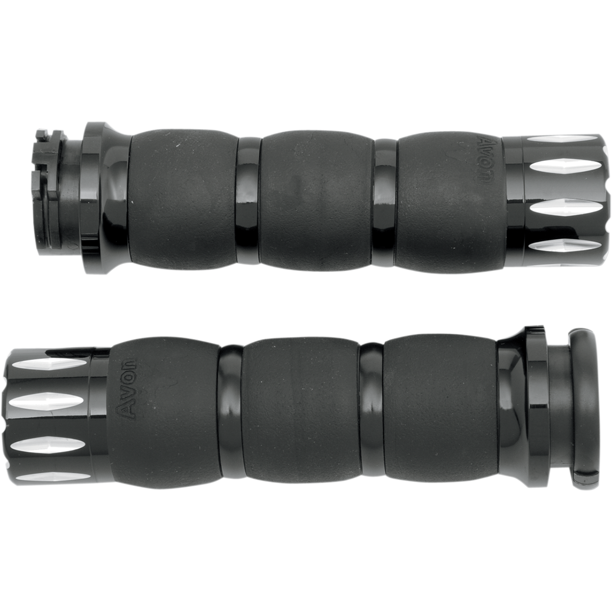 AVON GRIPS - Avon Velvet Air Grips - Rival Black Anodized '82-'22 - Grips - MetalCore Harley Supply
