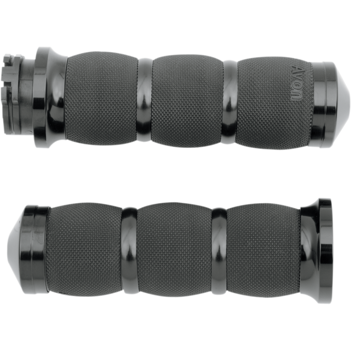 AVON GRIPS - Avon Air Cushioned Grips - 3-Ring Black Anodized - Grips - MetalCore Harley Supply