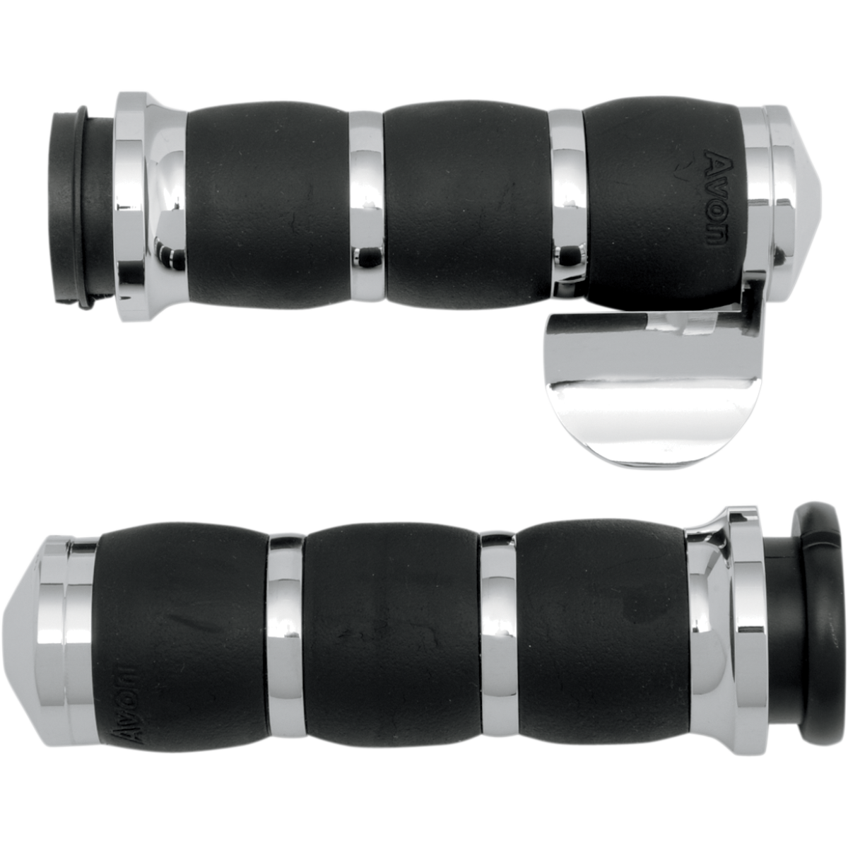 AVON GRIPS - Avon Velvet Air Grips - 3-Ring w/ Throttle Boss Chrome '82-'99 - Grips - MetalCore Harley Supply