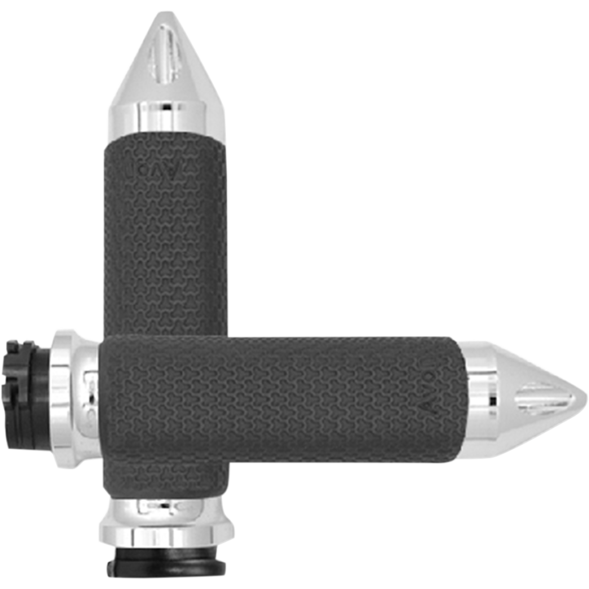 AVON GRIPS - Avon Memory Foam Grips - Medium 1-1/4" Spiked Chrome - Grips - MetalCore Harley Supply