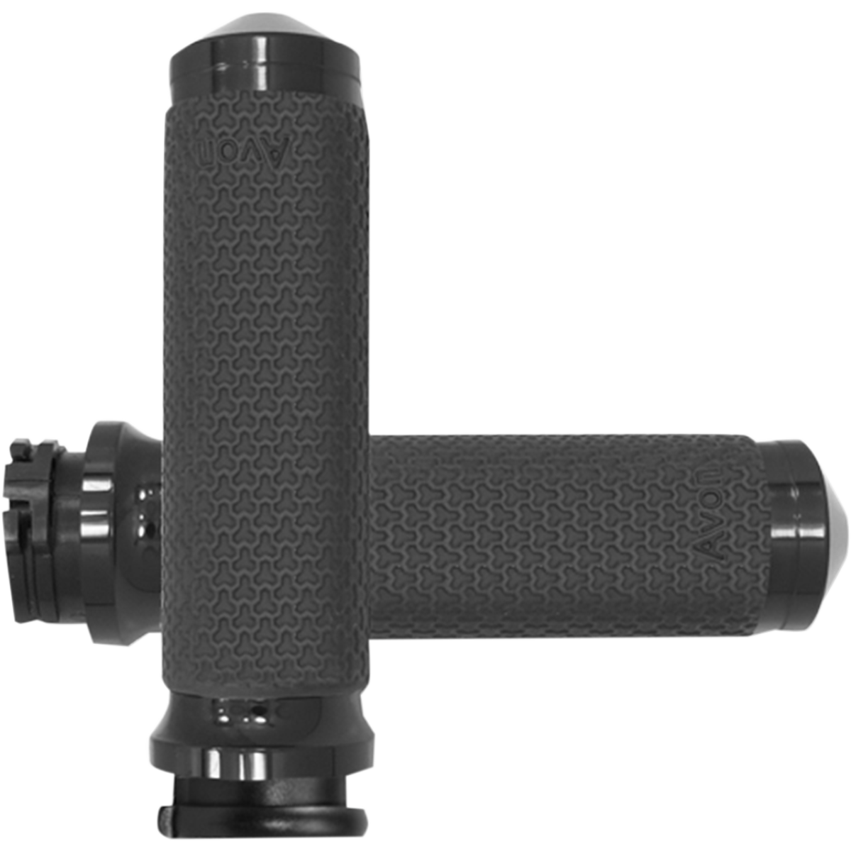 AVON GRIPS - Avon Memory Foam Grips - Small 1-1/8" Round Black Anodized - Grips - MetalCore Harley Supply