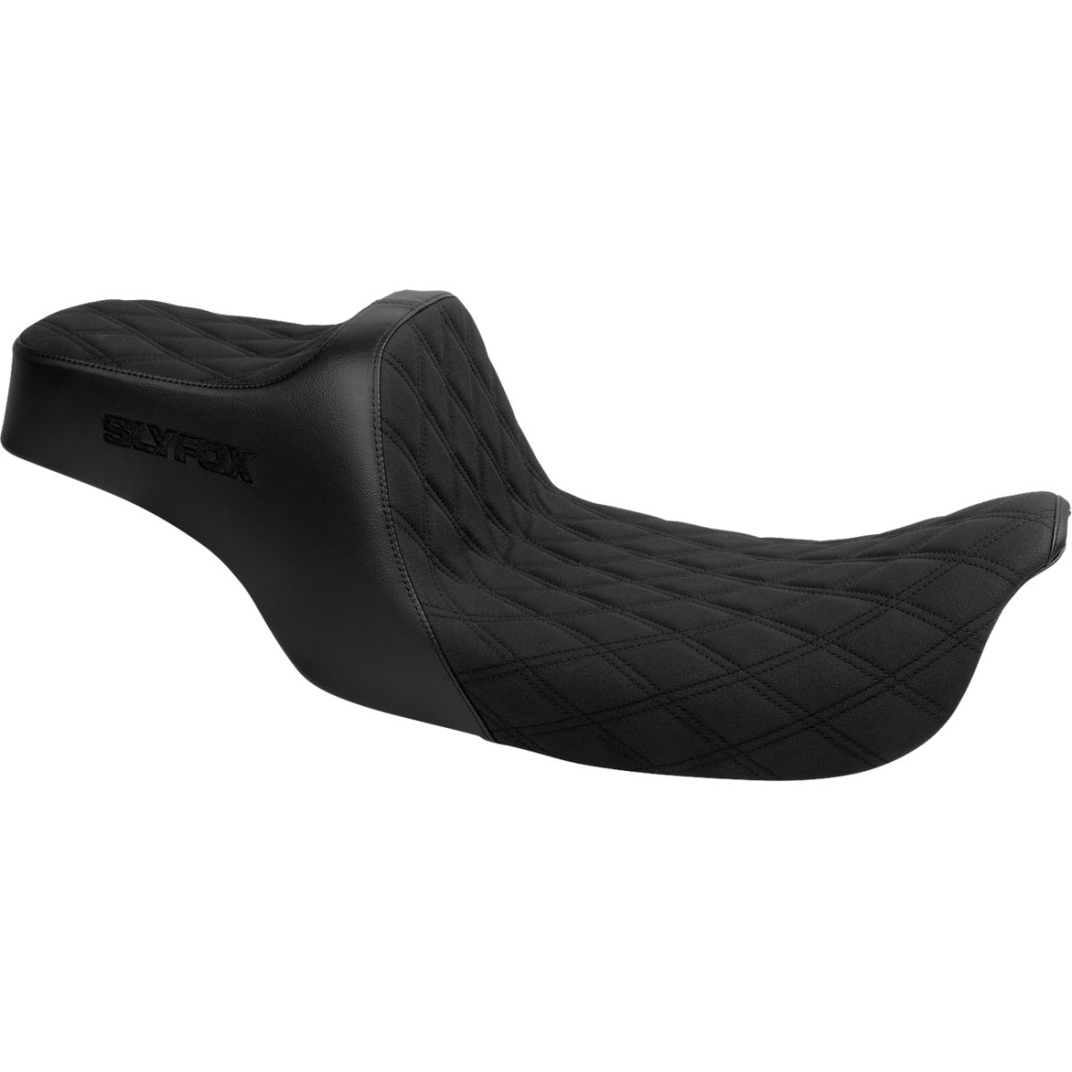 SLYFOX - High Noon 2-Up Seat - Black Logo Diamond '97-'07 - Seats - MetalCore Harley Supply