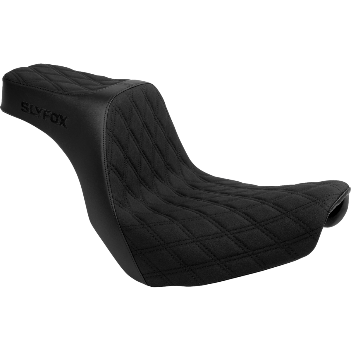 SLYFOX - High Noon 2-Up Seat - Black Logo Diamond '18-'25 - Seats - MetalCore Harley Supply