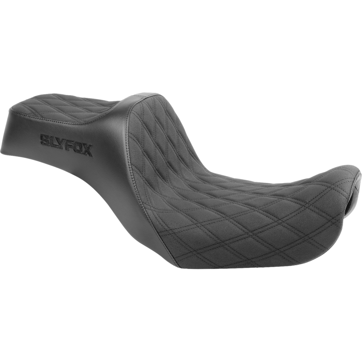 SLYFOX - High Noon 2-Up Seat - Black Logo Diamond '06-'17 - Seats - MetalCore Harley Supply
