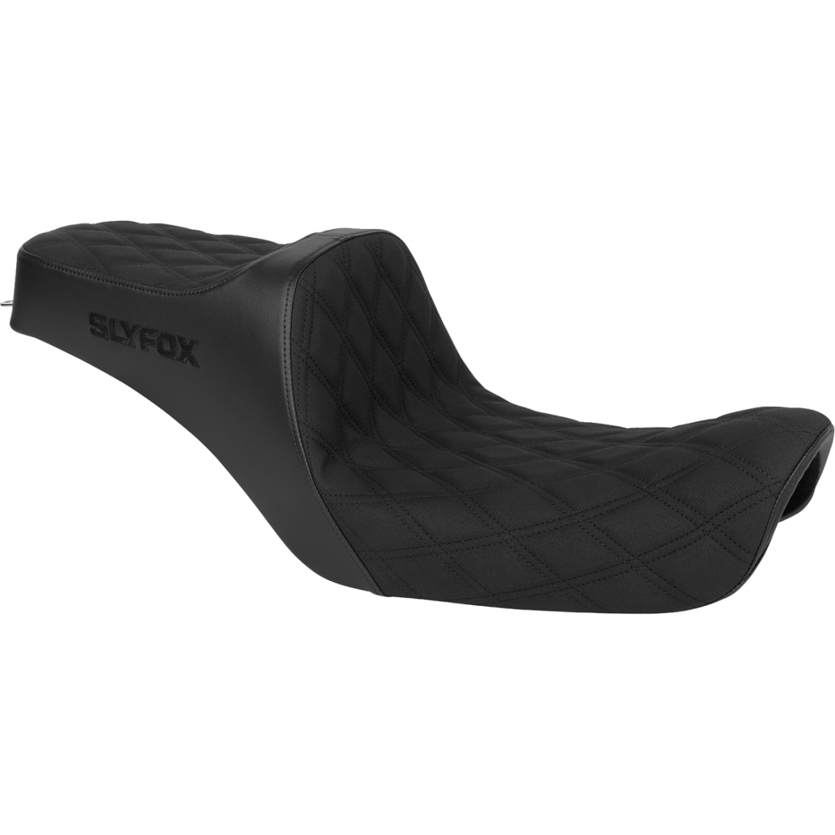 SLYFOX - High Noon 2-Up Seat - Black Logo Diamond '99-'03 - Seats - MetalCore Harley Supply
