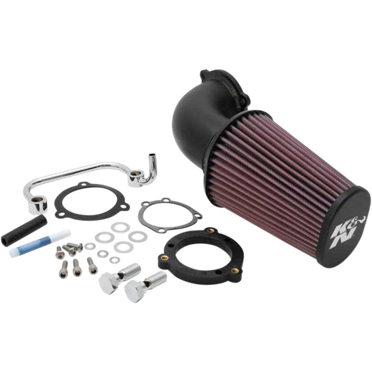 K&N Filters - Aircharger Mandrel-Bent Intake - Black - Air Filters - MetalCore Harley Supply