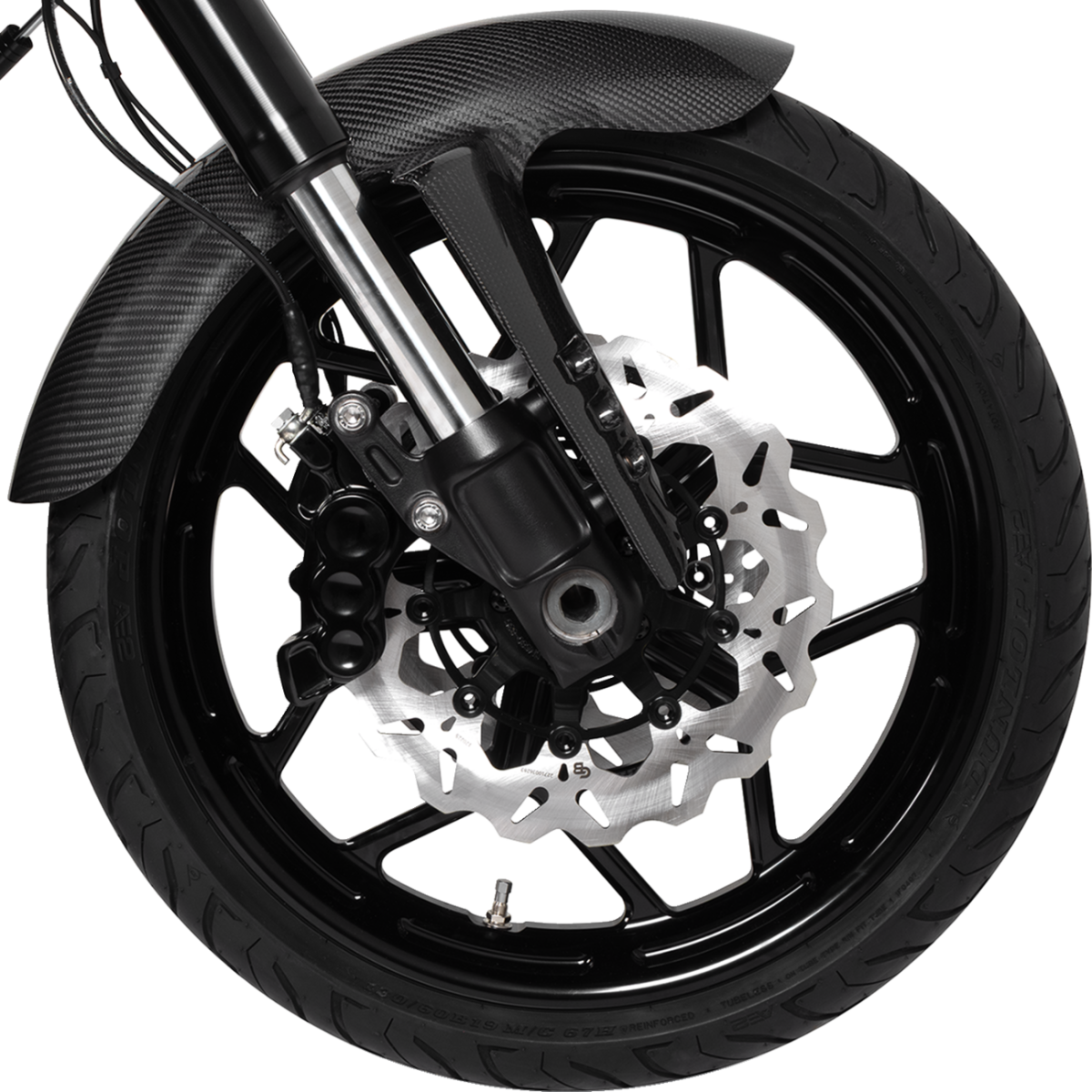 GBRAKES Stainless Front Brake Rotor '08-'25 - Black View 2 - MetalCore Harley Supply