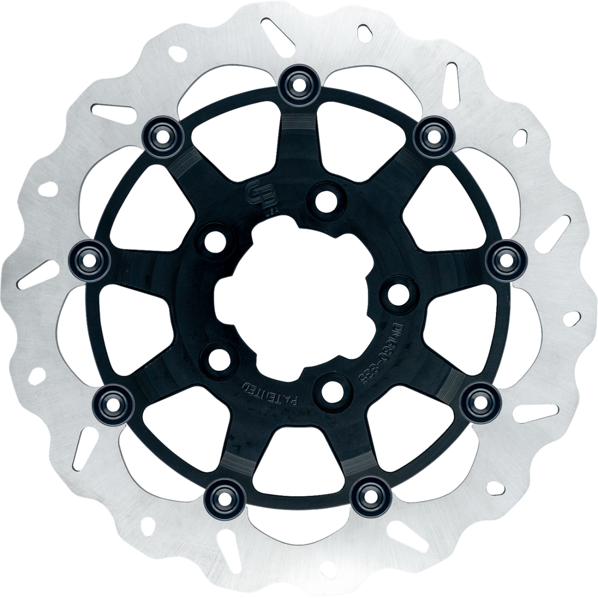 GBRAKES Oversize Wave Front Brake Rotor 13in - Black Standard - MetalCore Harley Supply