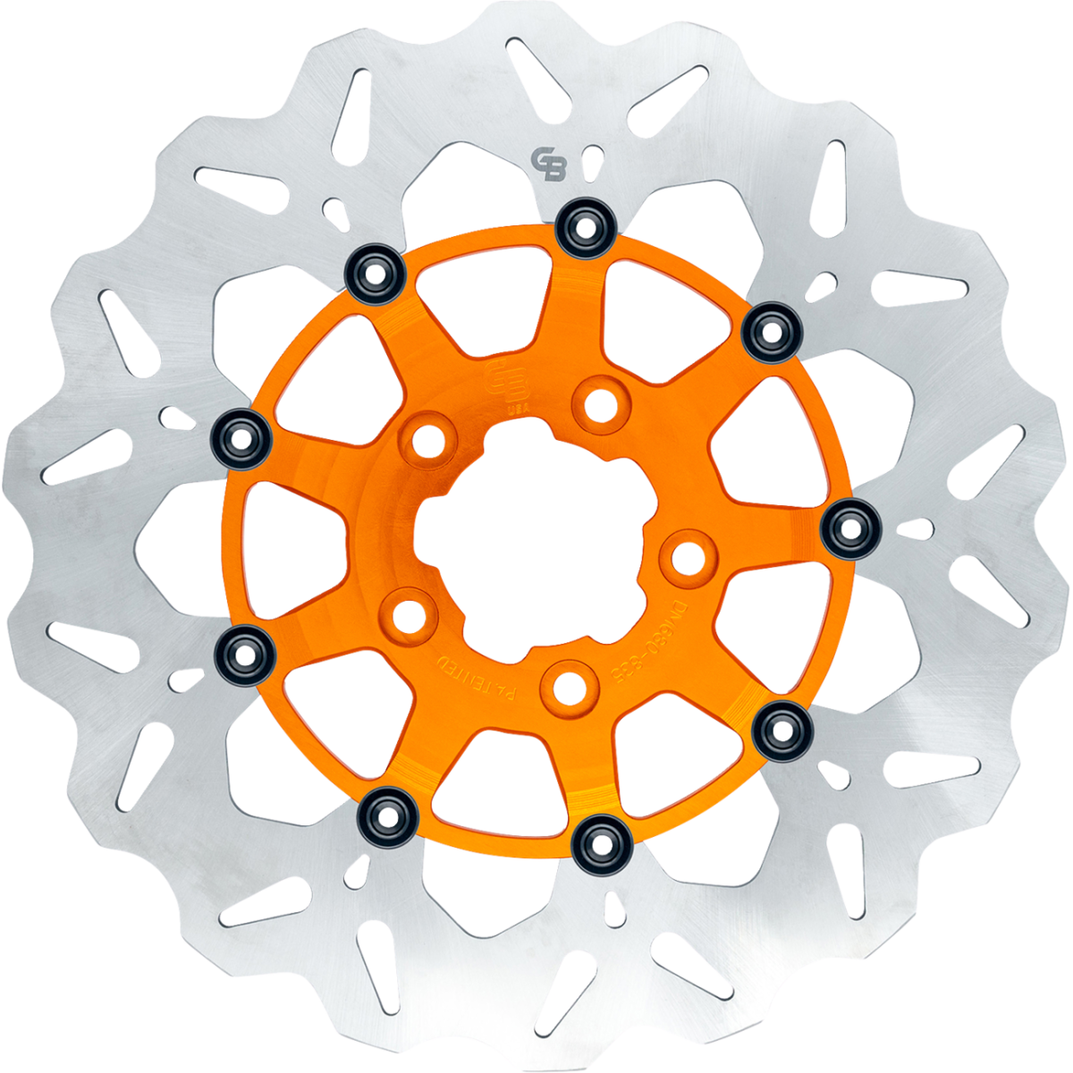 GBRAKES Stainless Rear Brake Rotor '08-'25 - Orange - MetalCore Harley Supply