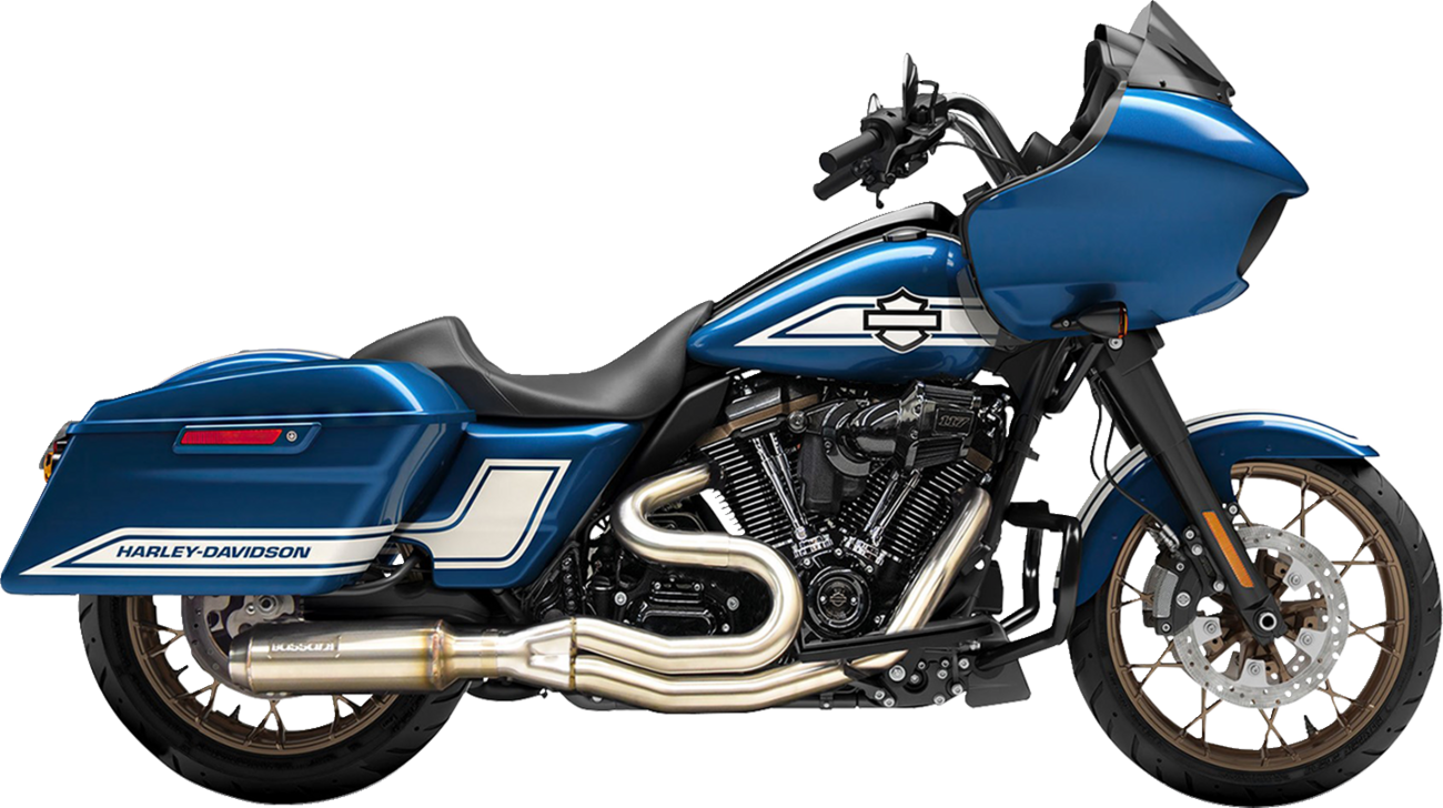 2-into-1 Mid-Length Exhaust System with Super Bike Muffler - 49-State