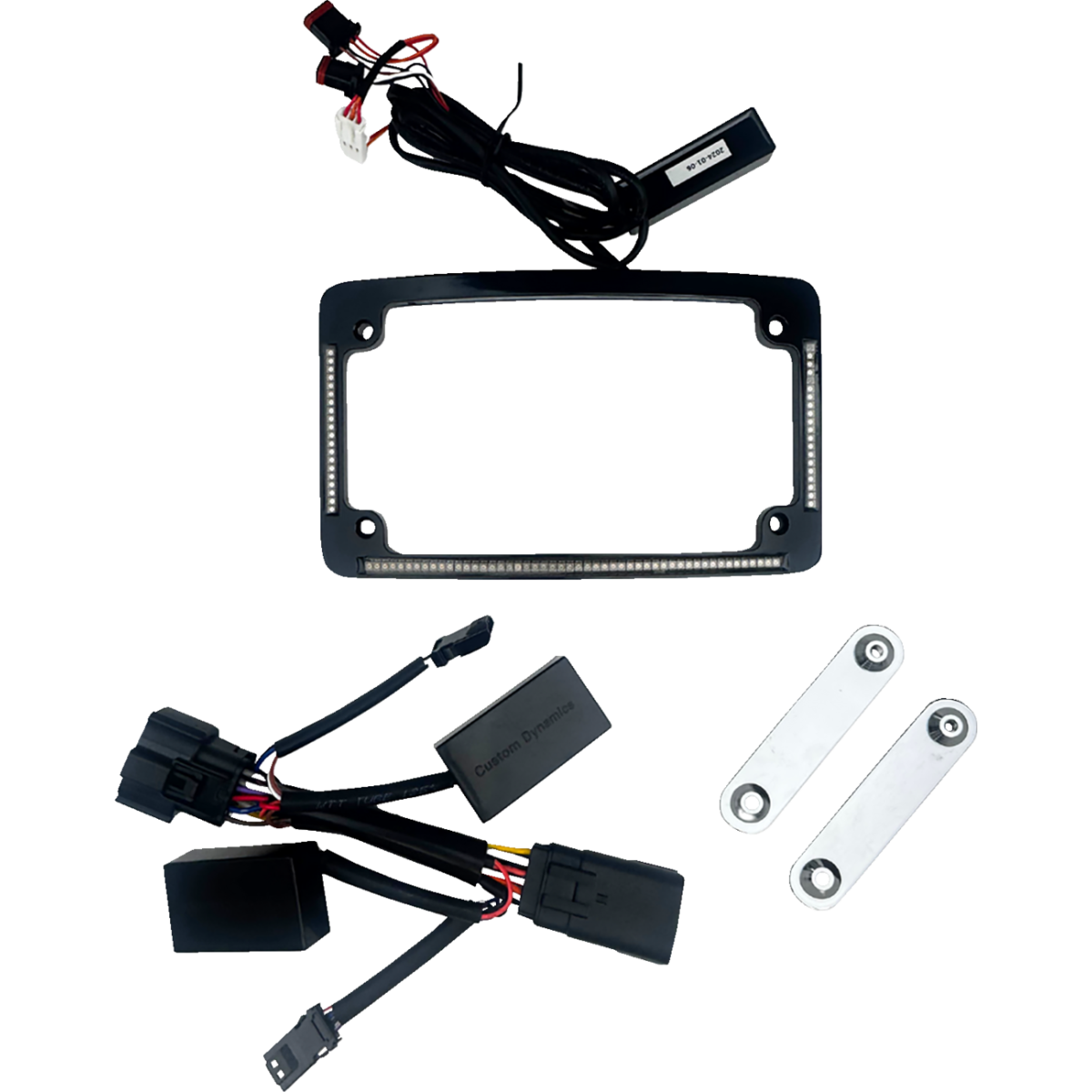 CUSTOM DYNAMICS - All-In-One LED License Plate Frame / '26 Bagger - Black - MetalCore Harley Supply
