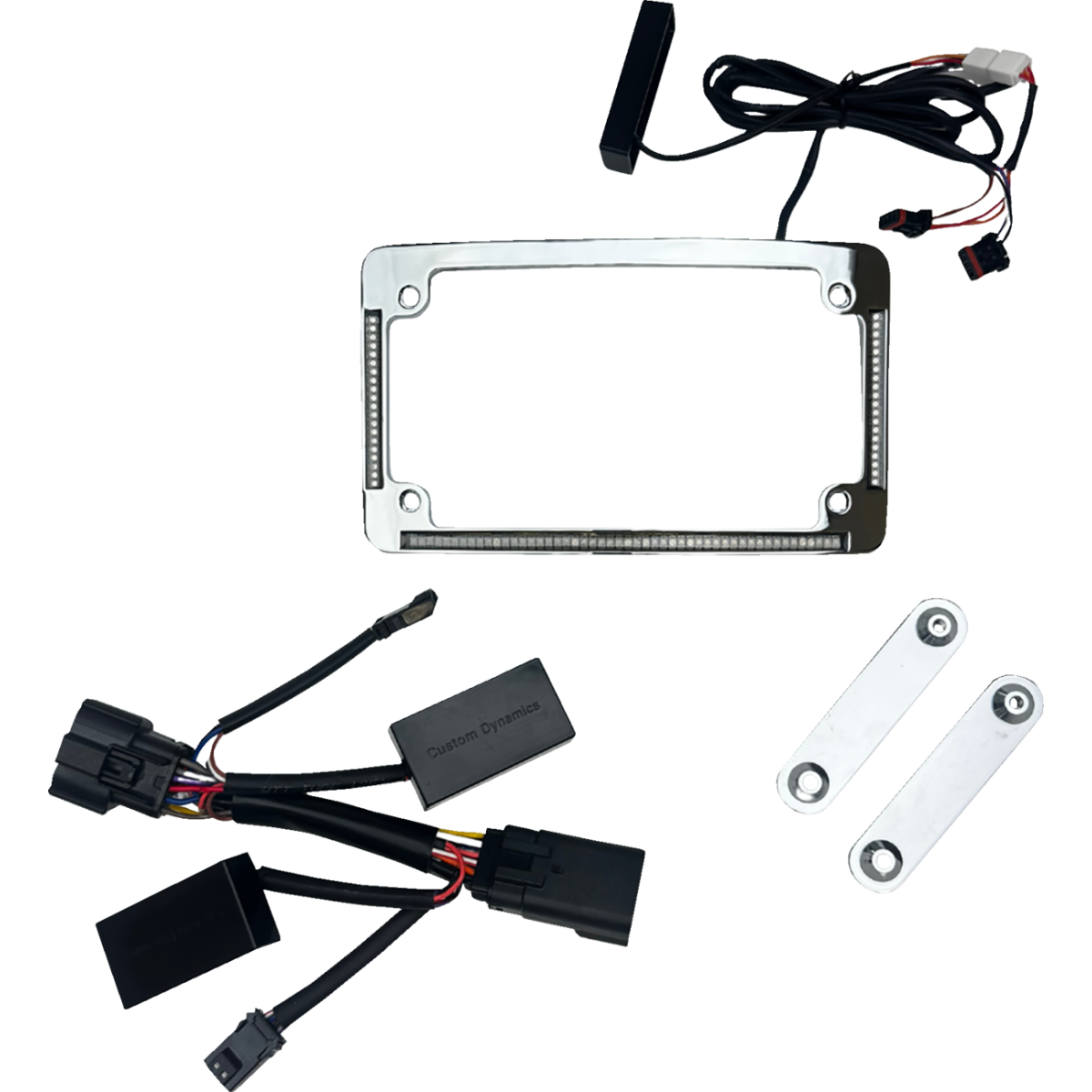 CUSTOM DYNAMICS - All-In-One LED License Plate Frame / '26 Bagger - Chrome - MetalCore Harley Supply