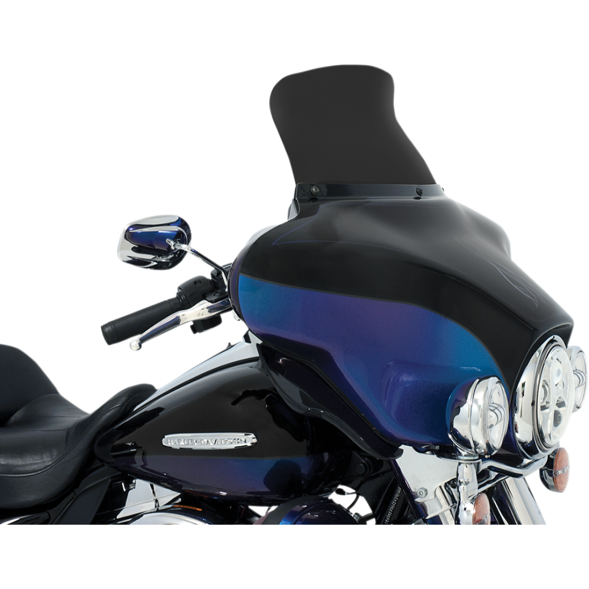 MEMPHIS SHADES - Spoiler Windshield for OEM Fairings - '96-'13 Batwing - 9" - Dark black smoke - MetalCore Harley Supply