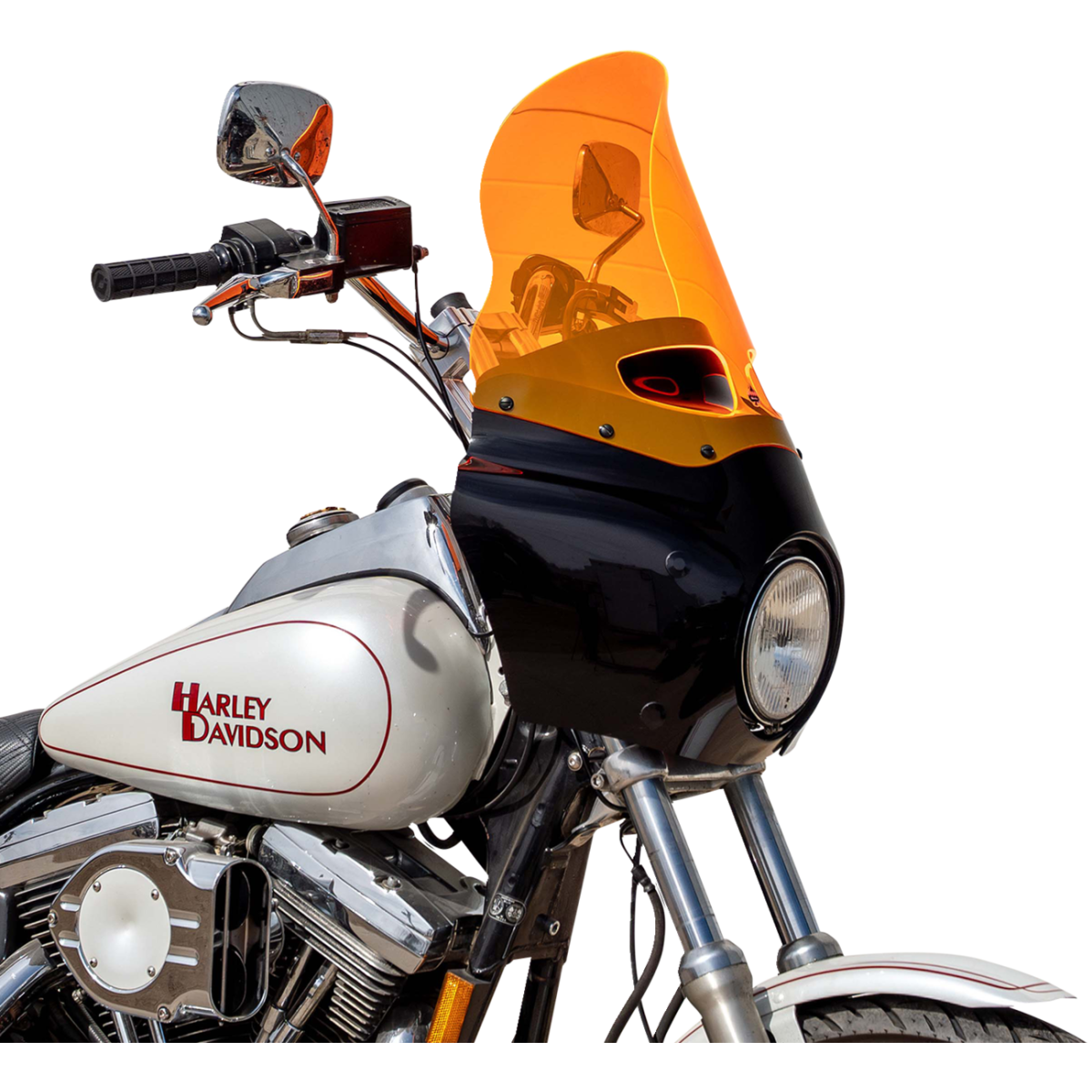 KLOCK WERKS - Ice Flare Windshield - Orange Ice - Memphis Shades Road Warrior Fairing - MetalCore Harley Supply - View 3