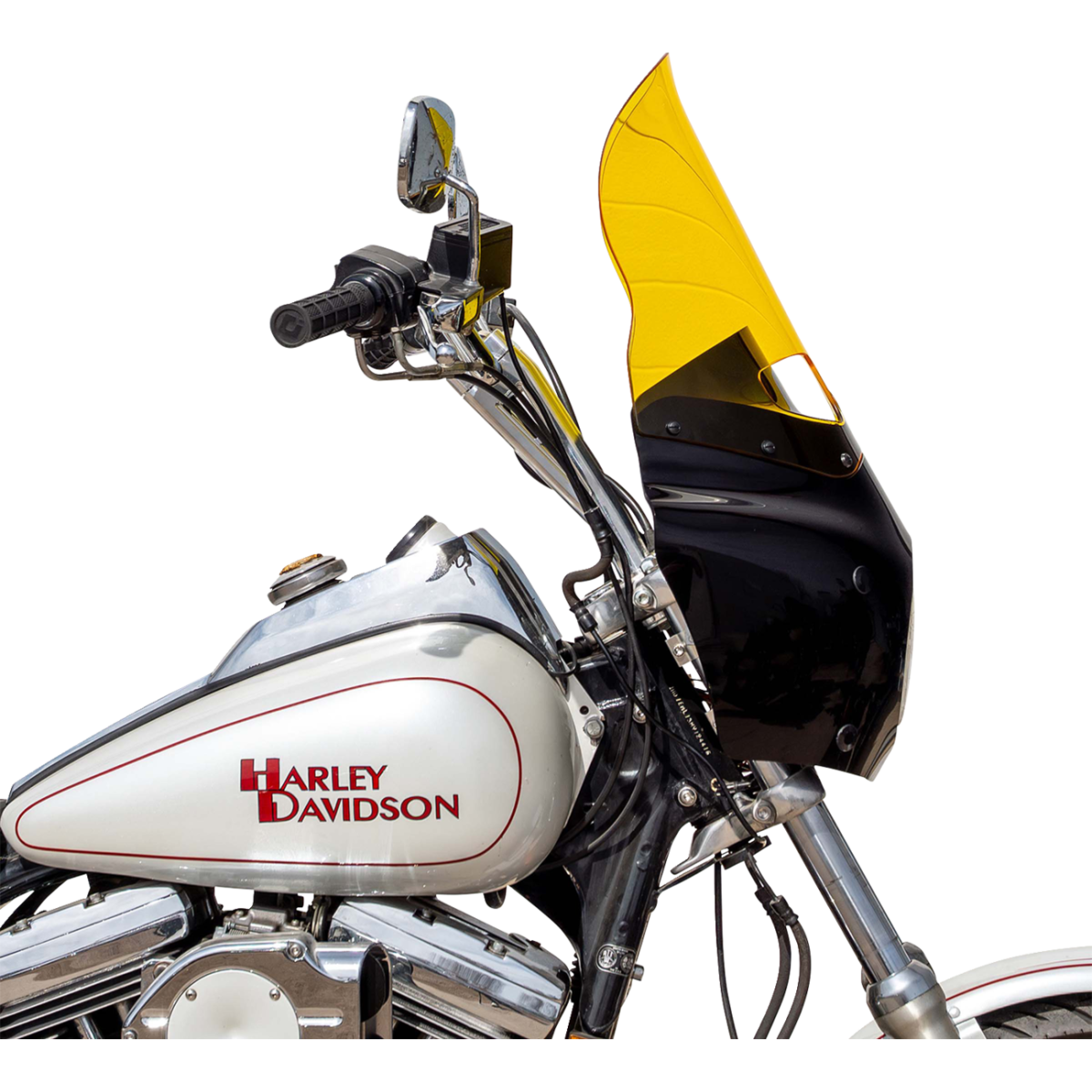 KLOCK WERKS - Kolor Flare Windshield - Yellow - Memphis Shades Road Warrior Fairing - MetalCore Harley Supply - View 2