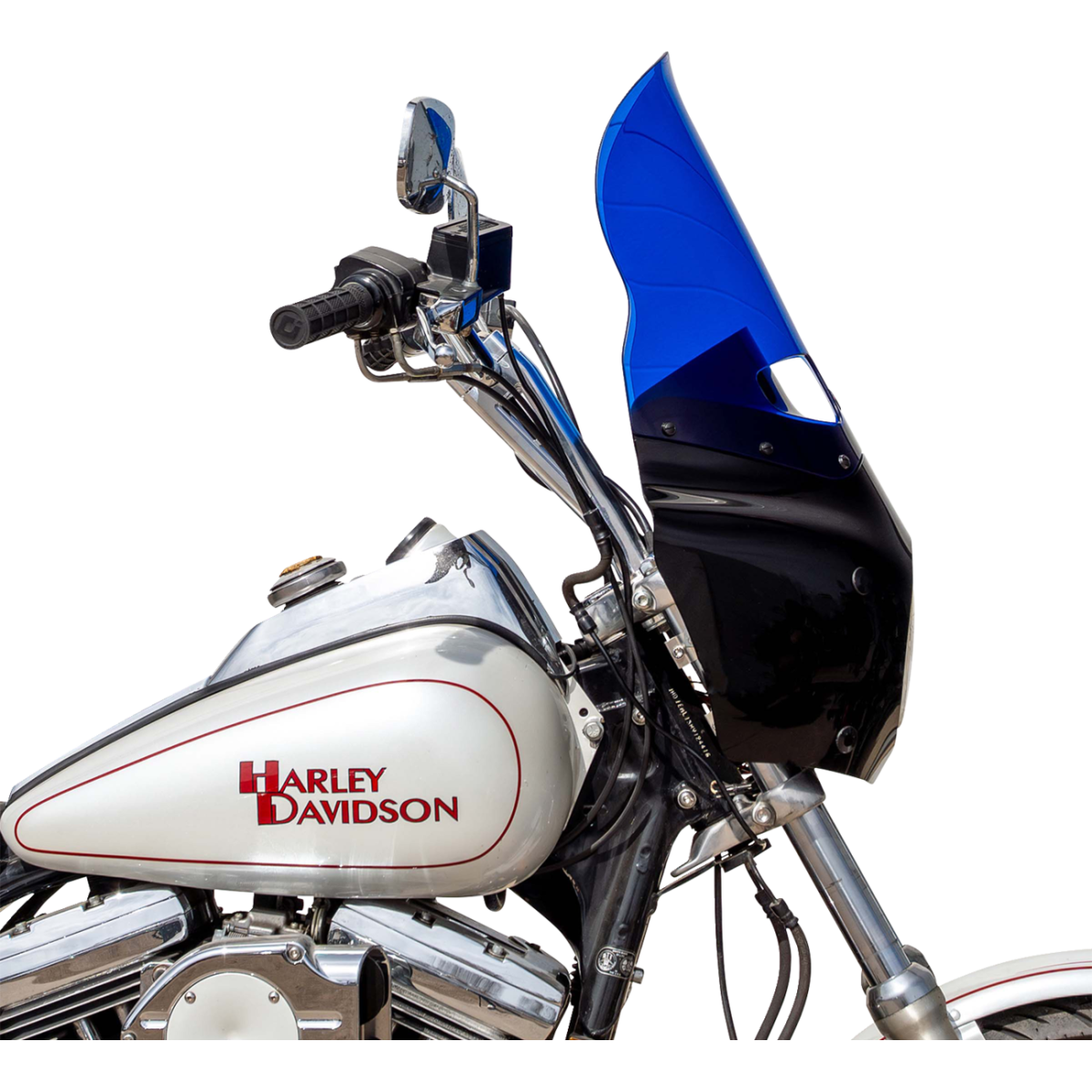 KLOCK WERKS - Kolor Flare Windshield - Blue - Memphis Shades Road Warrior Fairing - MetalCore Harley Supply - View 3
