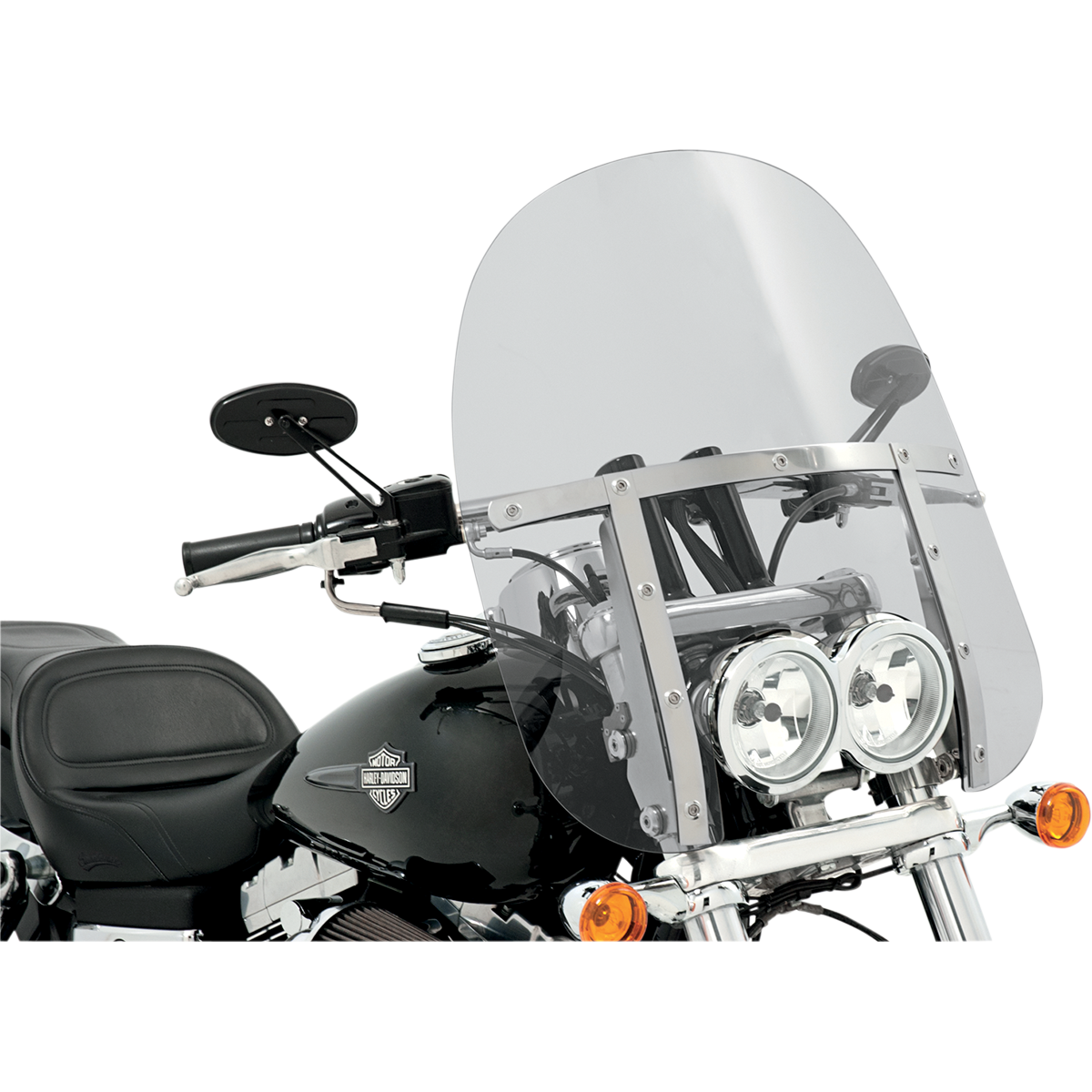 MEMPHIS SHADES - Memphis Fats Windshield FXDF Fat Bob - 17" - Clear - MetalCore Harley Supply - View 2