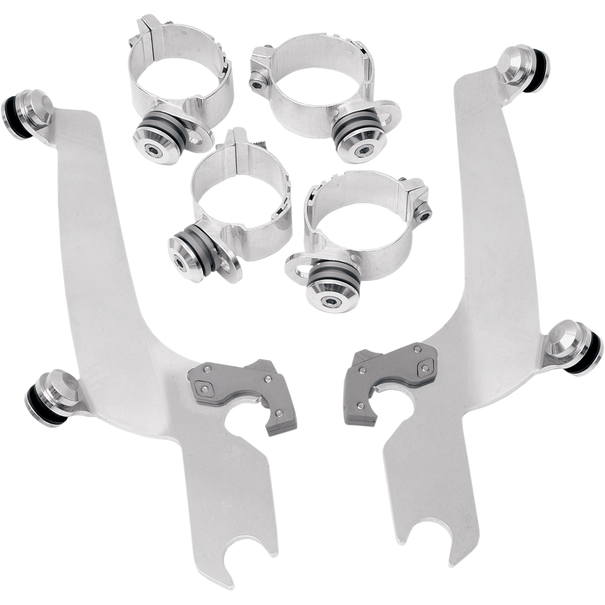 MEMPHIS SHADES - Sportshield Trigger-Lock Mount Kit - 13-17 FXSB, 06-17 FXDWG - Polished - MetalCore Harley Supply