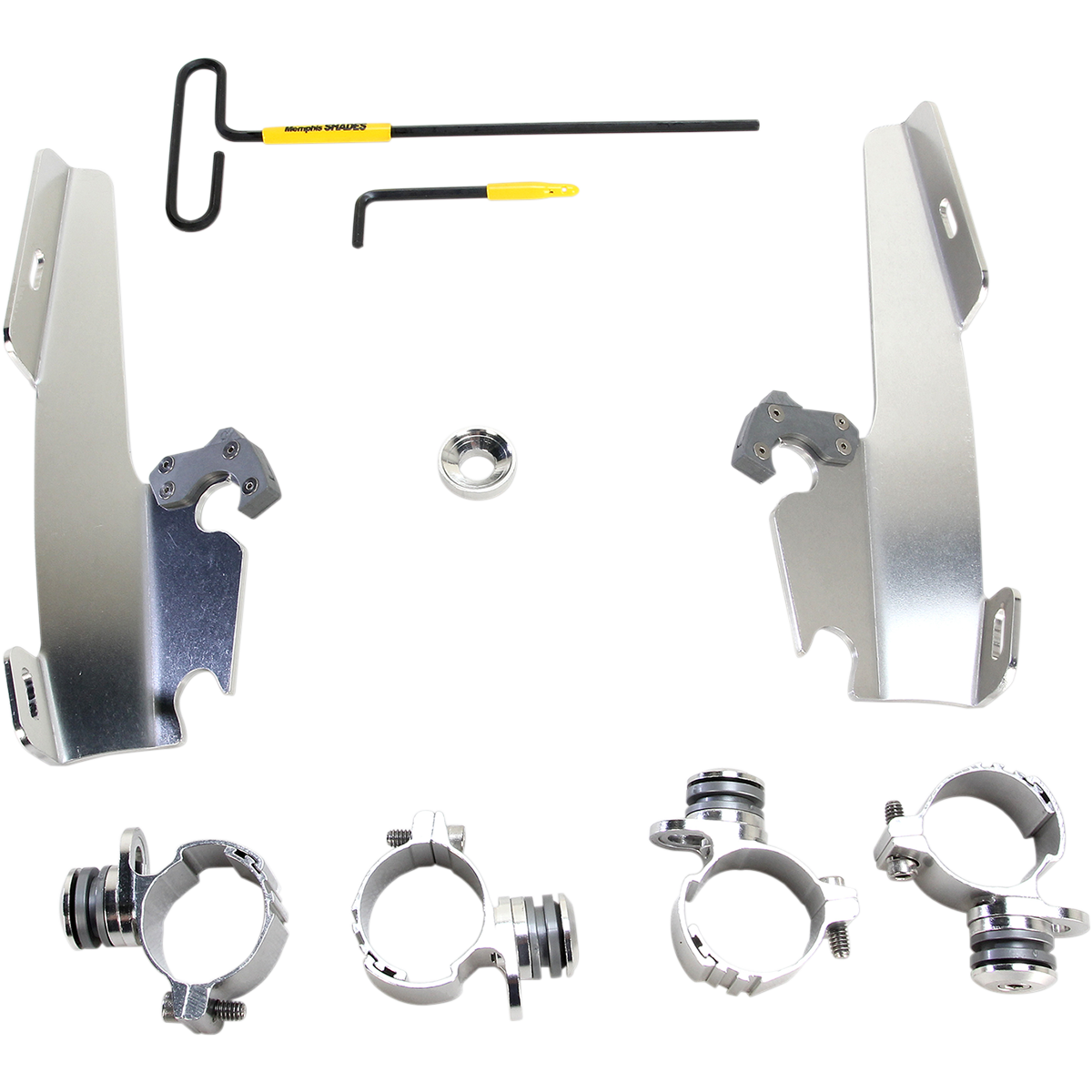 MEMPHIS SHADES - Batwing Trigger-Lock Mount Kit - '05-'10 XL883L, '09-'22 XL883N, '06-'11 XL1200L, '07-'12 XL1200N Polished