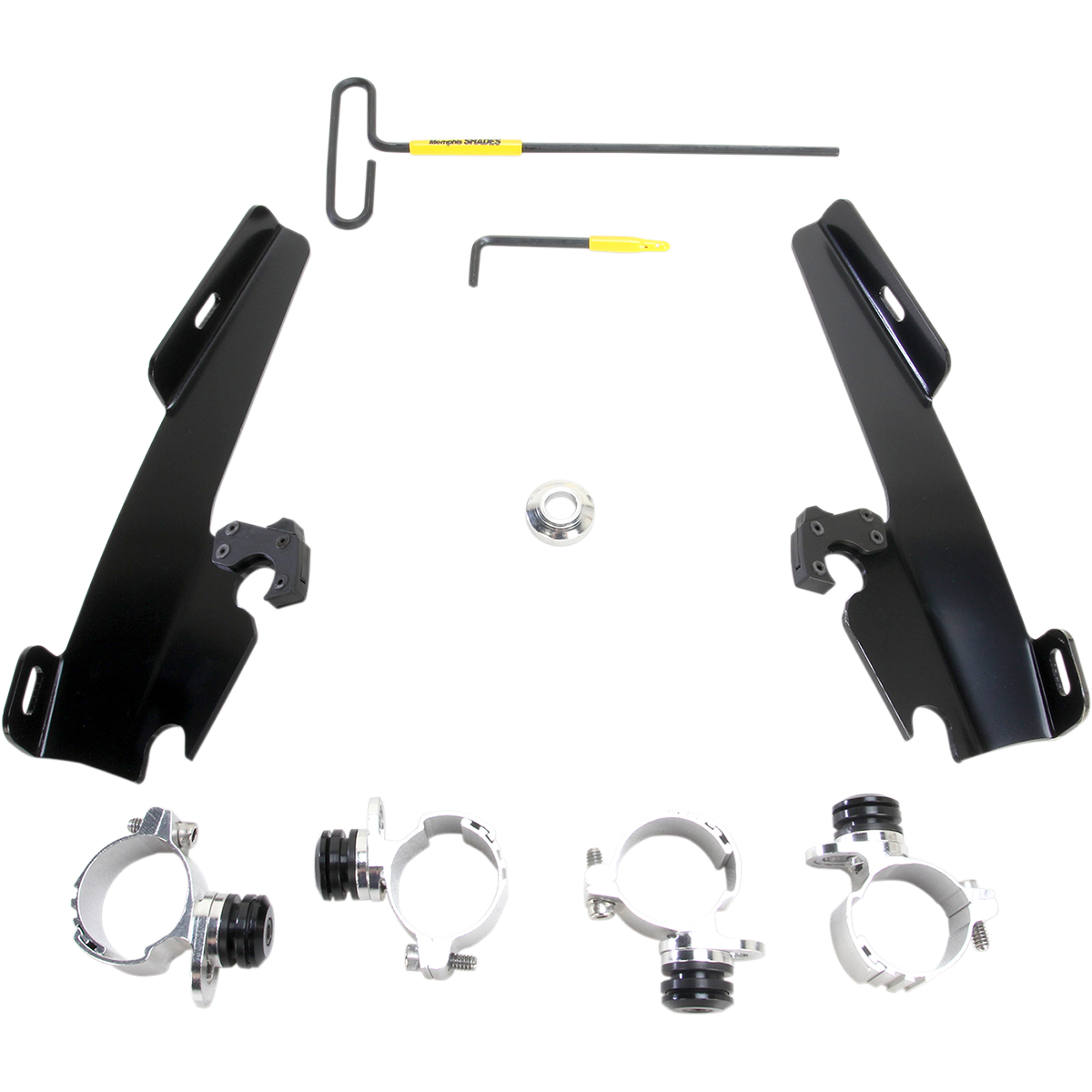 MEMPHIS SHADES - Batwing Trigger-Lock Mount Kit - '05-'10 XL883L, '09-'22 XL883N, '06-'11 XL1200L, '07-'12 XL1200N Black