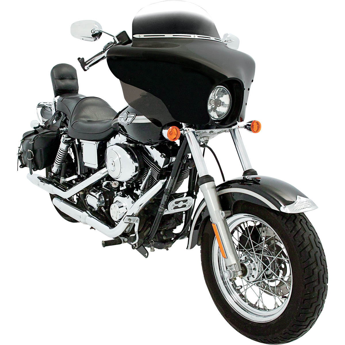 MEMPHIS SHADES - Batwing Fairing with Wind Deflectors - Black - MetalCore Harley Supply