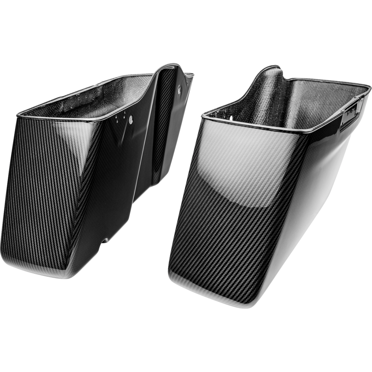 SLYFOX - Carbon Fiber Saddlebag Bottoms - Gloss Black '14-'23 - Bags - MetalCore Harley Supply