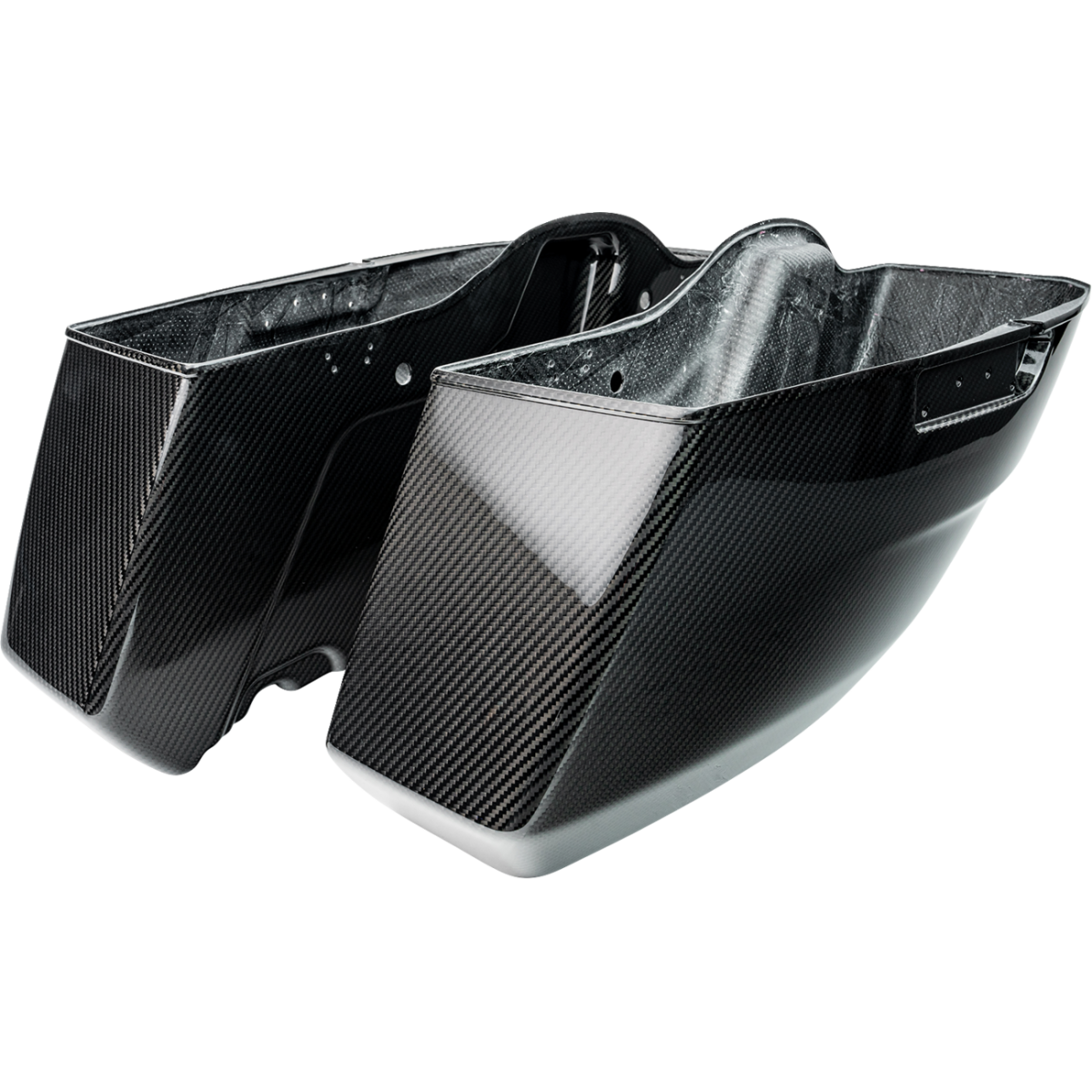 SLYFOX - Carbon Fiber Saddlebag Bottoms - Gloss Black '24-'25 - Bags - MetalCore Harley Supply