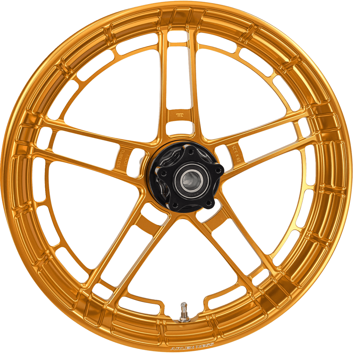 ARLEN NESS - Flatline Front Rim 19x3.25 Gold - Wheels - MetalCore Harley Supply