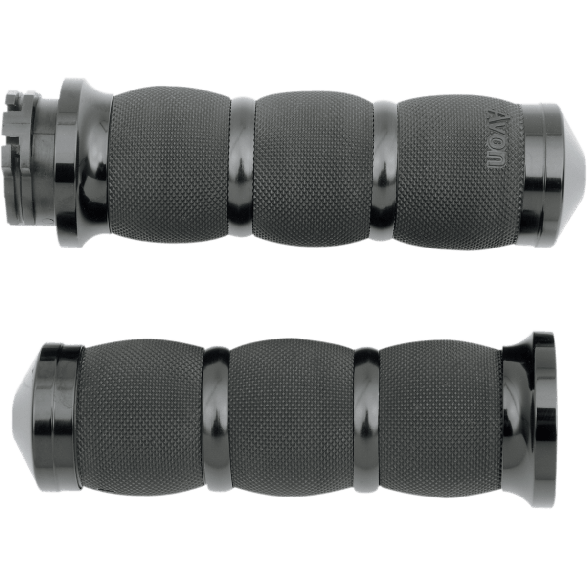 AVON GRIPS - Avon Air Cushioned Grips - 3-Ring Black Anodized - Grips - MetalCore Harley Supply