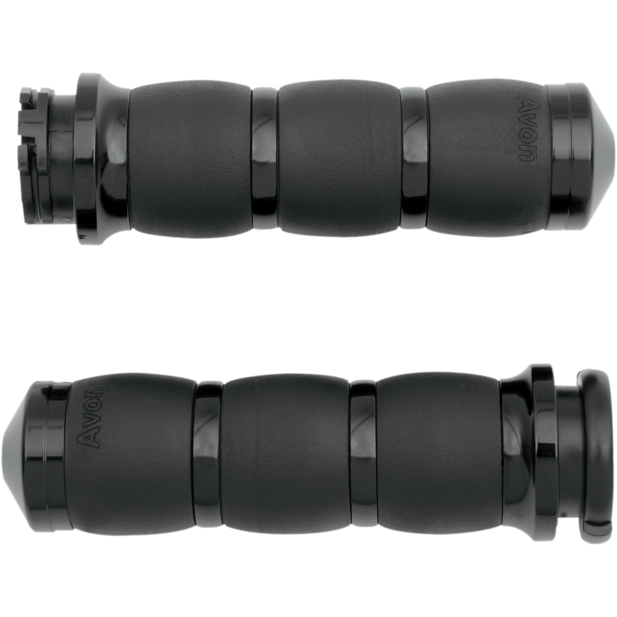 AVON GRIPS - Avon Velvet Air Grips - 3-Ring Black Anodized '82-'99 - Grips - MetalCore Harley Supply