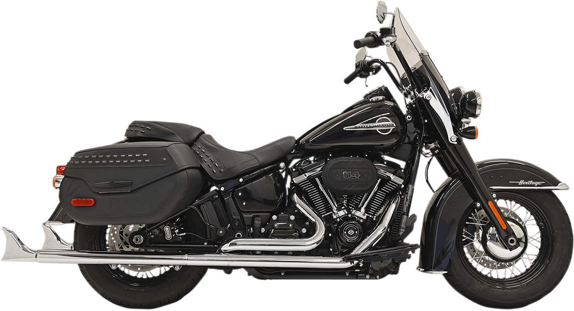 BASSANI EXHAUST-Fishtail True Dual Exhaust System - MetalCore Harley Supply
