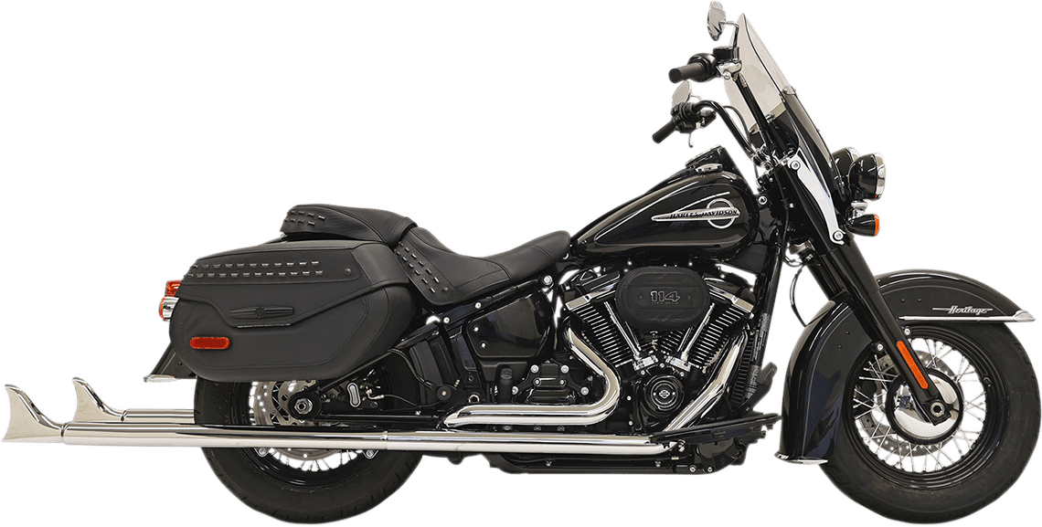 BASSANI EXHAUST-Fishtail True Dual Exhaust System - MetalCore Harley Supply