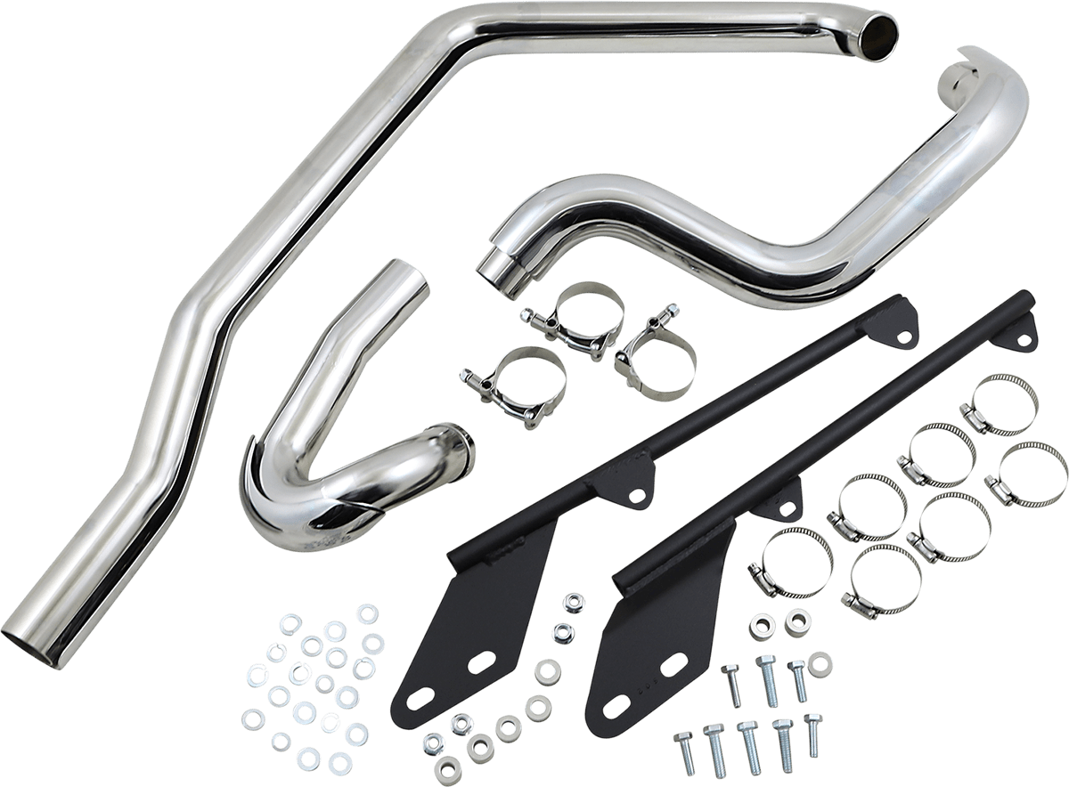 BASSANI EXHAUST-Power Curve True-Dual Crossover Header Pipes - MetalCore Harley Supply