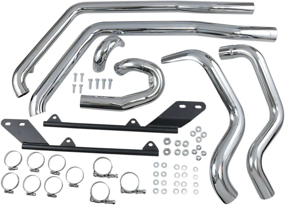 BASSANI EXHAUST-Power Curve True-Dual Crossover Header Pipes - MetalCore Harley Supply