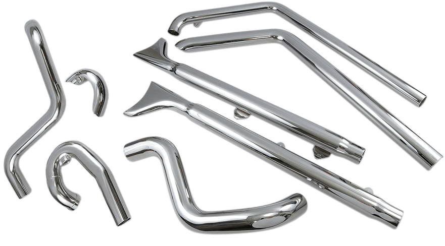 BASSANI EXHAUST-True Duals Exhaust System with Fishtail Mufflers — with Baffles - MetalCore Harley Supply