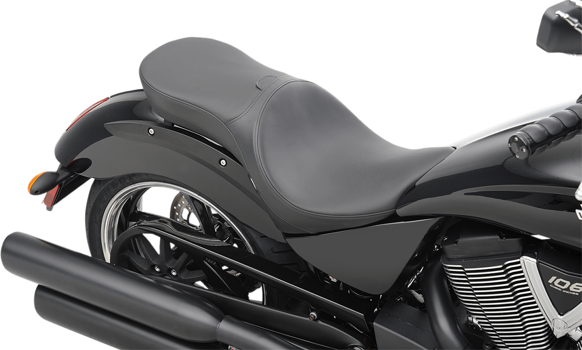 DRAG SPECIALTIES-Ez Glide II Backrest Compatible Low-Profile Leather Touring Seat - MetalCore Harley Supply
